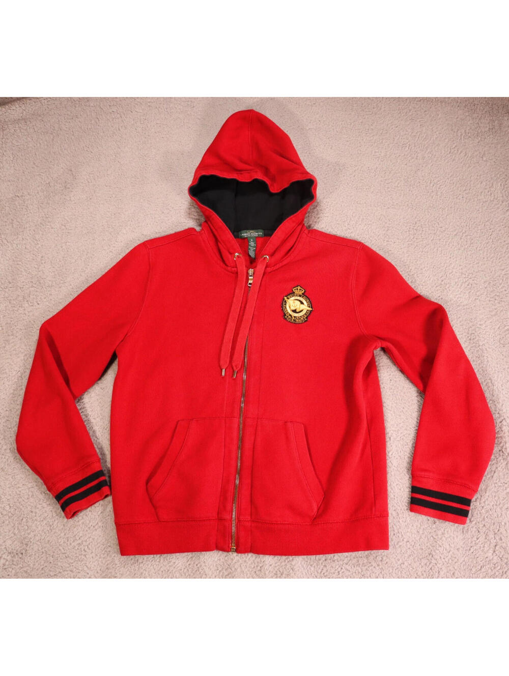 Women Large Hoodie Zip Lauren Ralph Lauren Red LRL Sail